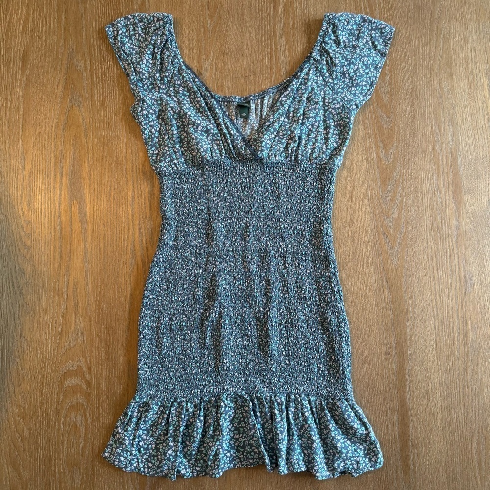 Wild Fable Blue Patterned Mini Dress